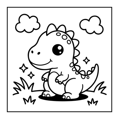 Kids Dinosaur Colouring In Pages