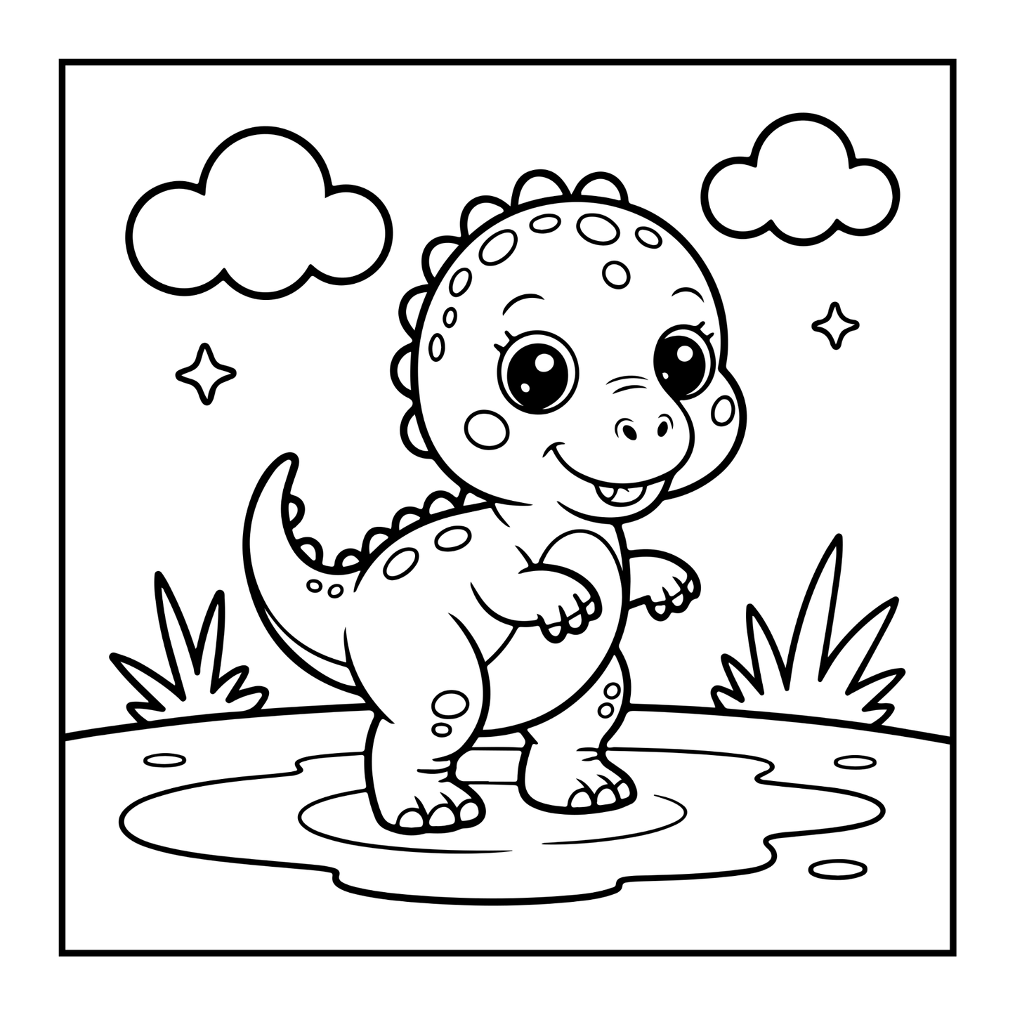 Kids Dinosaur Colouring In Pages