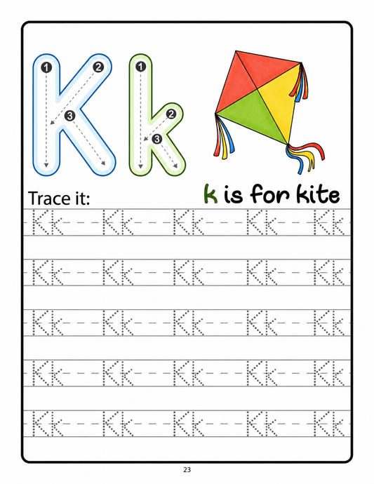 Digital Alphabet Tracing Pages