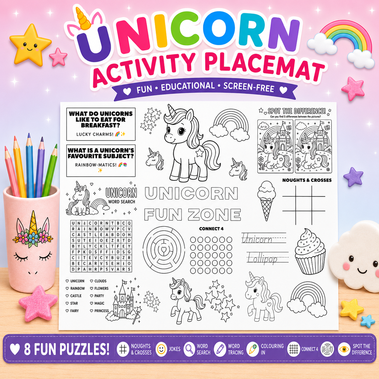 Unicorn Activity Place Mat