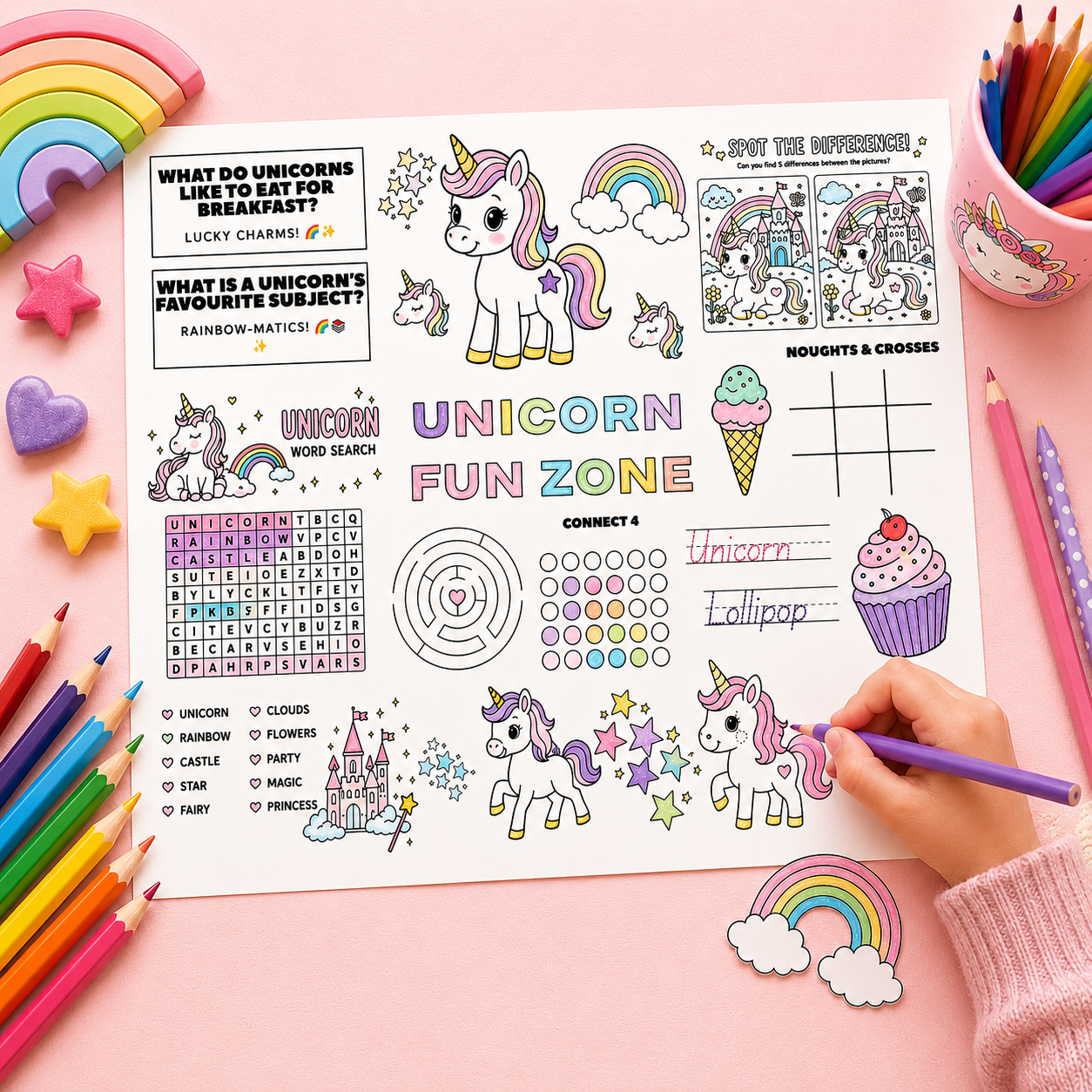 Unicorn Activity Place Mat