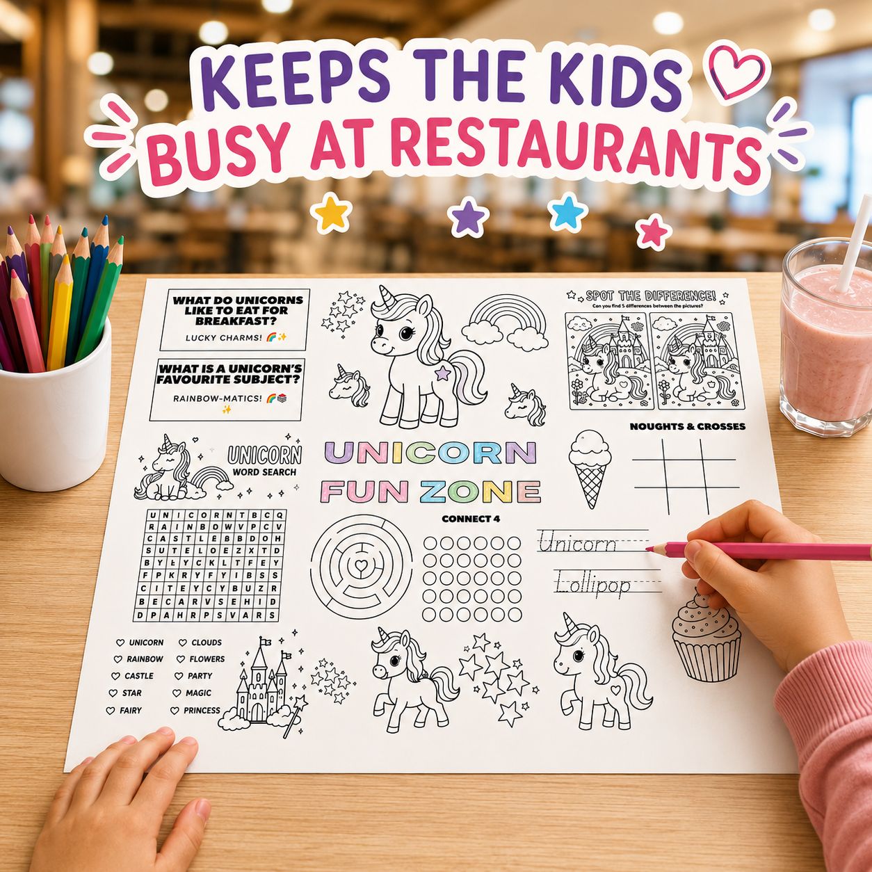Unicorn Activity Place Mat