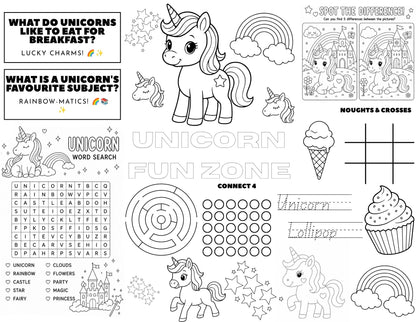 Unicorn Activity Place Mat