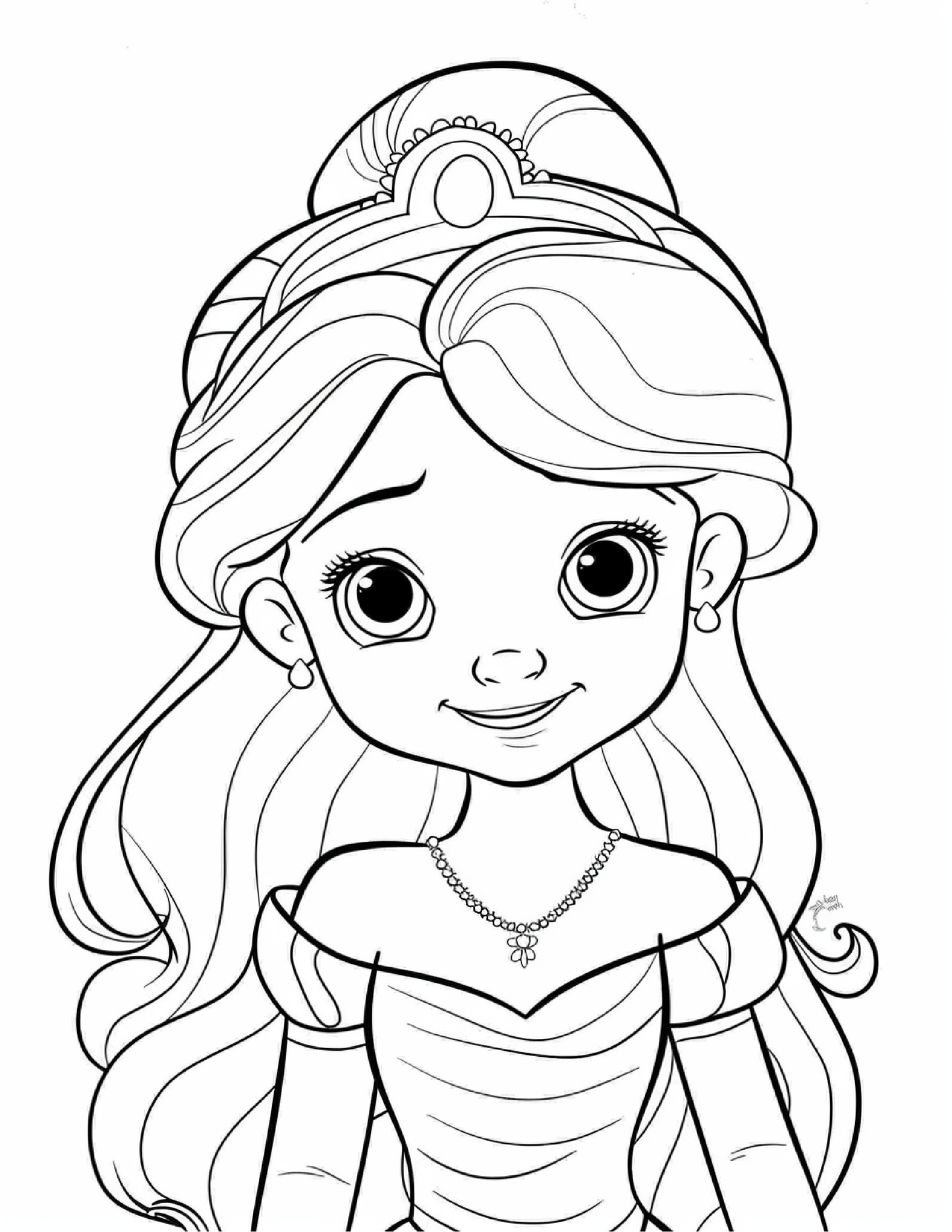 Kids Princesses Colouring In Pages