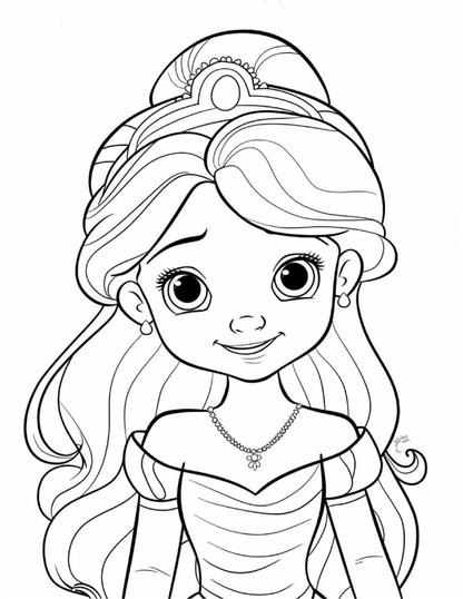 Kids Princesses Colouring In Pages
