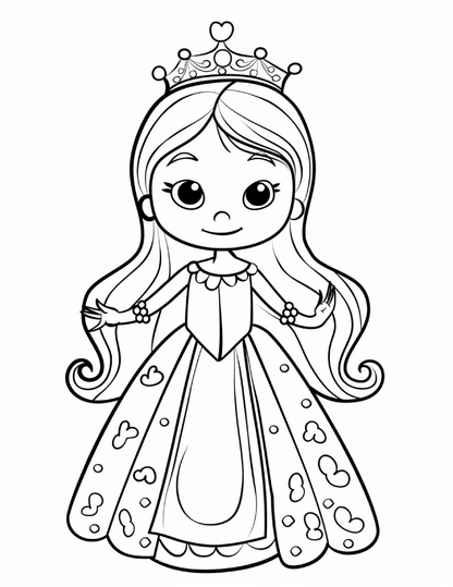 Kids Princesses Colouring In Pages