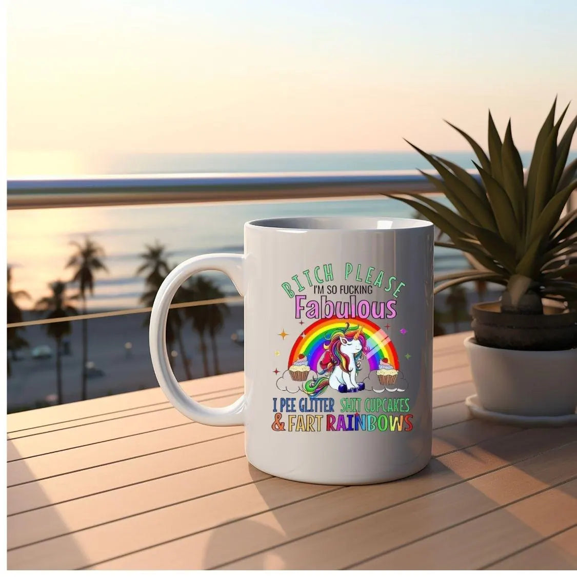 Unicorn I pee Glitter Coffee Mug