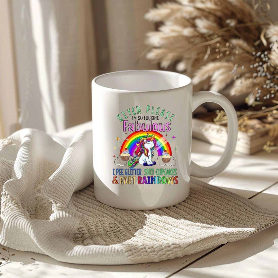 Unicorn I pee Glitter Coffee Mug