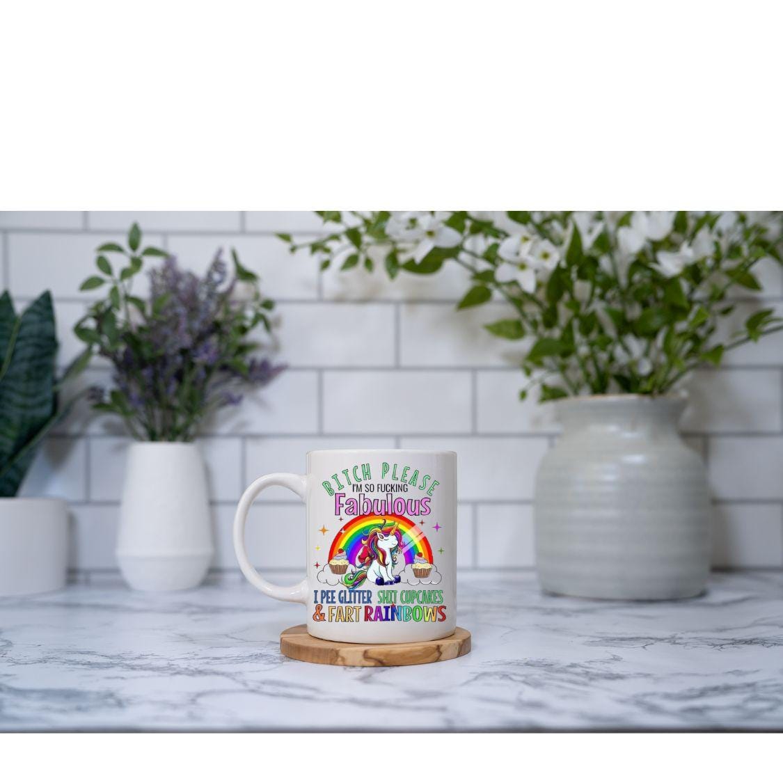 Unicorn I pee Glitter Coffee Mug
